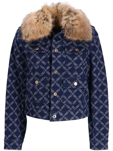 michael kors denim jacket with fur|denim jacket with gold buttons.